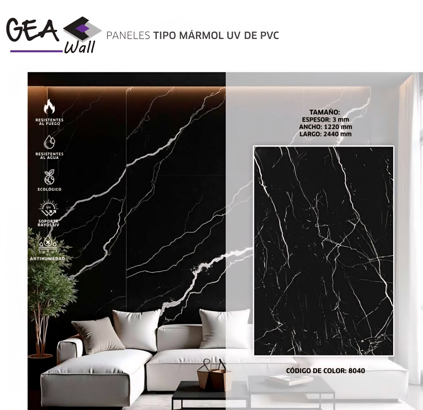 Revestimiento Gea Wall Saint Laurent 8040 ( Precio por Placa )