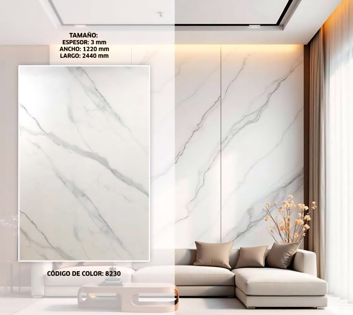 Revestimiento Gea Wall Calacatta 8230 ( Precio por Placa )