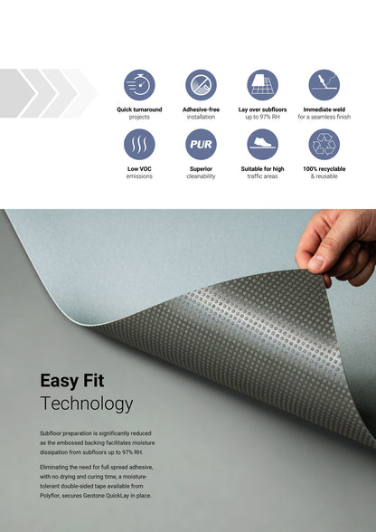 Piso Vinílico Geotone Quicklay Paddlestone 6276 (Precio por m2)