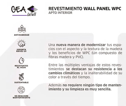 Revestimiento Gea Wall WPC 53 ( Precio por tira )